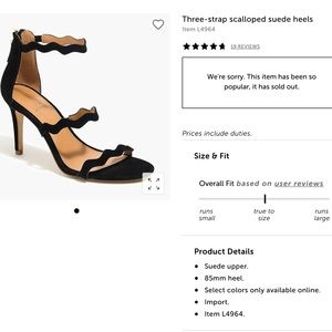 J Crew Three-strap scalloped suede heels